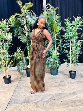 Robe infinity - en wax marron