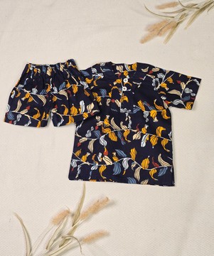 Ensemble Musa en tissu wax - Chemise manche courte et culotte en wax
