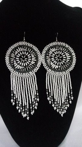 African Beaded Tassel earrings, Fringe earrings, Elegant earrings, Colorful earrings, Boho earrings