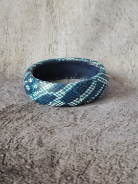 YEMOJA "MINI" NDOP TURQUOISE bracelet in WAX fabric-loincloths