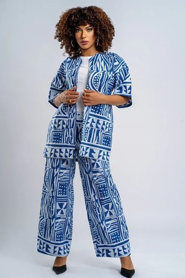 AFRICAN PRINT KIMONO &amp; TROUSERS - OBIOMA