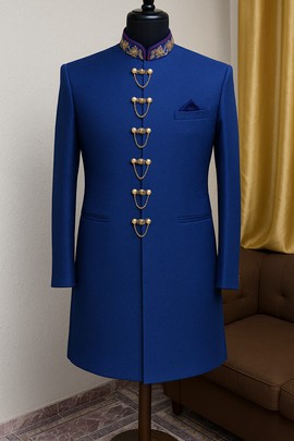 Ensemble safari deux pièces, veste safari bleue