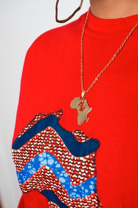 Collier carte africaine plaqué or 18 carats