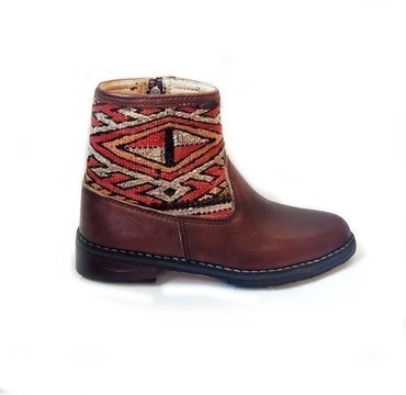 BIG SALE! Genuine leather boots with Kilim Handmade by Cuiroma craftsmen in Morocco