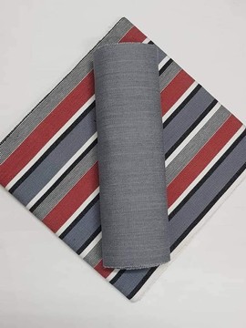 Plain and Patterned Northern Ghana Kente- white, grey and wine