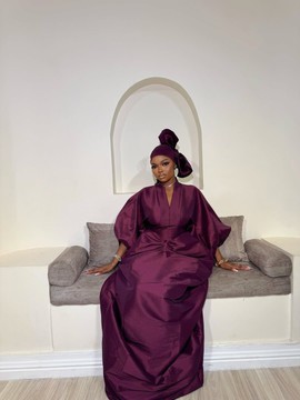 Robe Bubu violette de luxe/Robe caftan africaine élégante