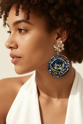 Boucles d'oreilles en wax forme spirale