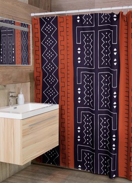 African Mudcloth Shower Curtain Cultural Bathroom Theme (MORE SIZES AVAILABLE)