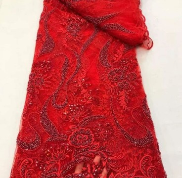 Beaded Lace fabric, luxury lace (5 yards)