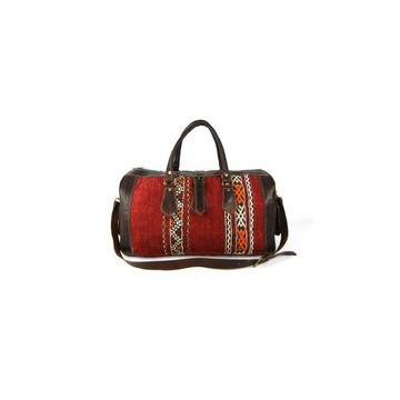 Handmade genuine leather travel bag with shoe compartment - Large weekend bag