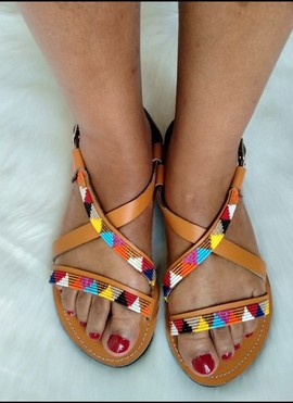 Maasai sandal, African sandals, leather sandal.