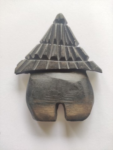 ebony wood fridge magnet carved in the shape of a house - fridge magnet
