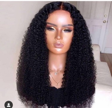 Iyemi center part curly human hair, light weight