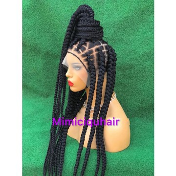 Stitch braid on full lace wig