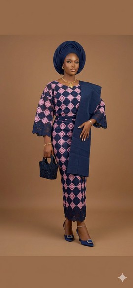 Geometric Patterned Iro and Buba