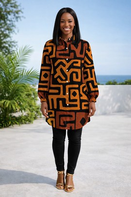 The Kuba Print Signature Flow Shirt Dress – Your go-to, every time