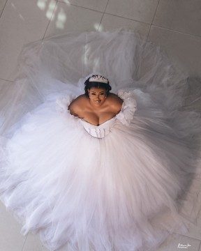 White wedding dress, African clothing for women, prom dress