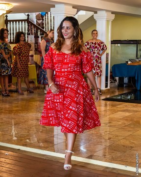 Robe Dani rouge blanc