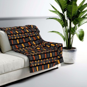 Mudcloth African Print Throw Blanket Fleece (MORE SIZES AVAILABLE)