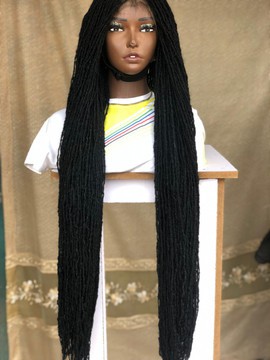Frontal Sisterlocs ,Skinny locs Wig For Black Women  36 inches