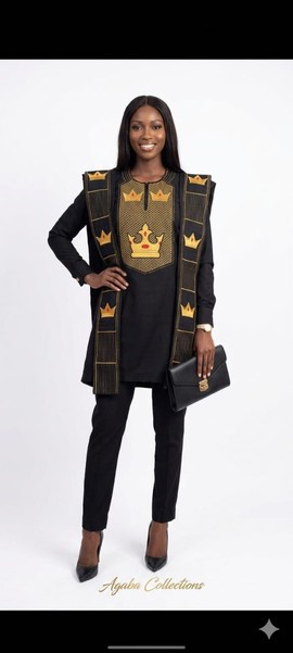 Classic Agbada with kaftan and trouser for female