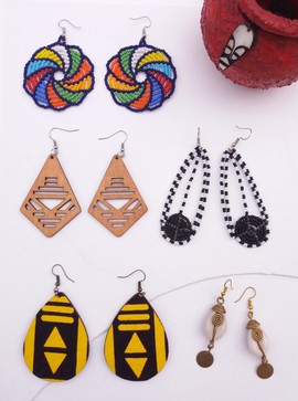 Ensemble de boucles d’oreilles africaines Jua | Boucles d’oreilles originales