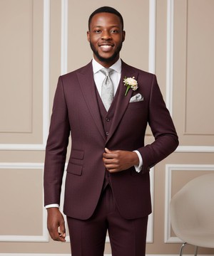 Custom-Made Burgundy 3-Piece Suit