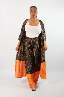 Naissa Long Kimono Set Brown