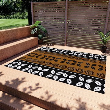 Cowrie Multicolor Outdoor Rug African Carpet Mixed Brown (LARGER SIZES AVAILABLE)