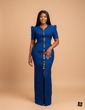 Robe longue Abisola à boutons