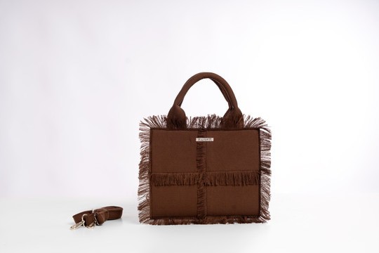 Sac à mains à franges kanvô marron