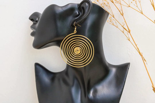 Boucles d’oreilles en laiton, boucles d’oreilles africaines, boucles d’oreilles élégantes, boucles d’oreilles Dangle et drop, cadeau de Noël