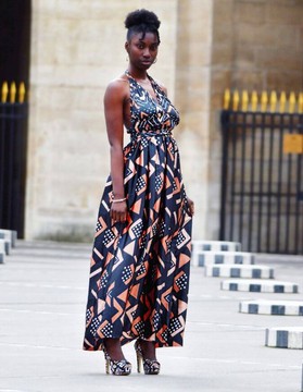Chic Infinity dress printed silk satin