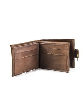 Porte monnaie en cuir véritable Marron