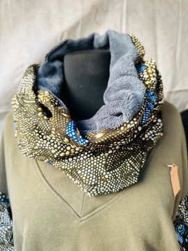 Wax snood - kente - mixed snood - man woman - wax neck warmer - neck cover