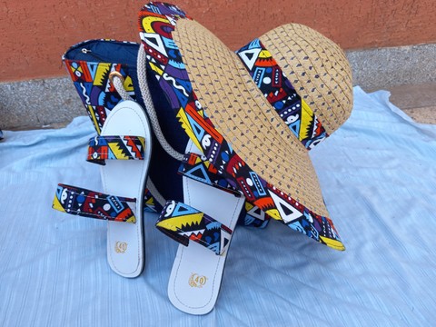 African handbag, Ankara handbag, summer hats, Ankara sandals