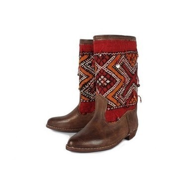 BIG SALE! Genuine leather boots with Kilim Handmade by Cuiroma craftsmen in Morocco
