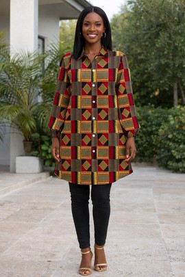 The Kente Print Sacred Threads Shirt Dress – Woven with meaning