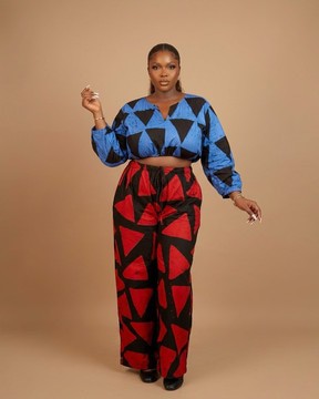 Ensemble asymétrique deux pièces à motifs