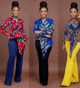 Ankara Peplum Top &amp; Flare Pants Set – African Print Two Piece Office Outfit | Nigerian Chic Workwear