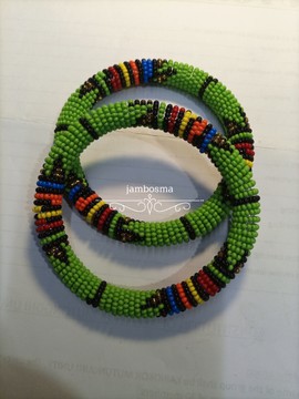 A Set of two, African beaded Bracelet for women,Native masai Zulu bracelet