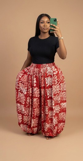Adire Batik Elasticated Harem Trousers