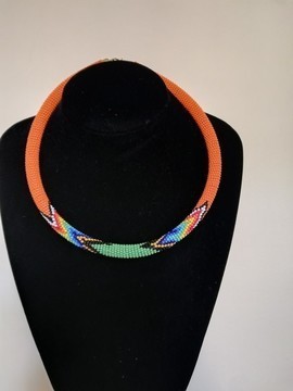 African Zulu beaded necklace, Pendant necklace, Her christmas gift, Tribal necklace