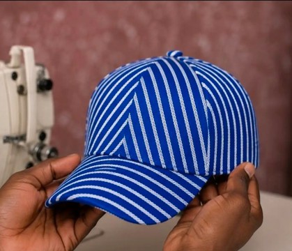Traditional men Aso oke face cap.