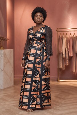WALLET PRINTED SILK DRESS