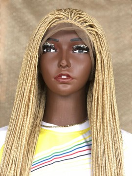 Full lace platinum blonde skinny box braids Wig For Black Women