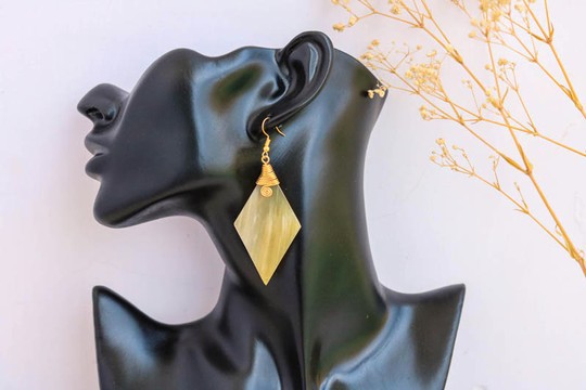 African bone earrings, Brass Earrings, Elegant earrings, Drop earrings, Christmas Gift