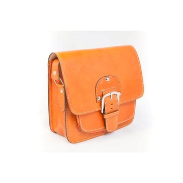 sac à bandoulière vrai cuir Orange