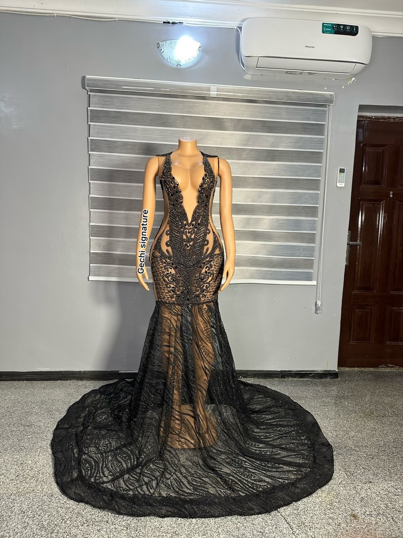 Sexy black reception dress, Black prom gown, trending prom dresses, lux - ANKA Sexy black reception dress, Black prom gown, trending prom dresses, lux - ANKA