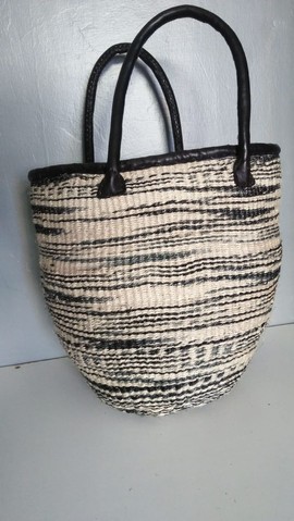 Sac à main tissé finement tissé noir et blanc